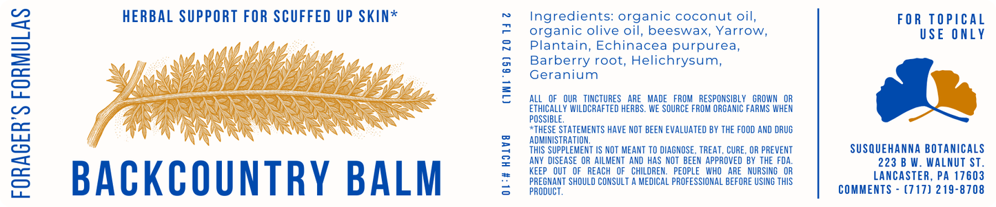 Back Country Balm | Forager's Formulas | Herbal Salve | Organic Ingredients