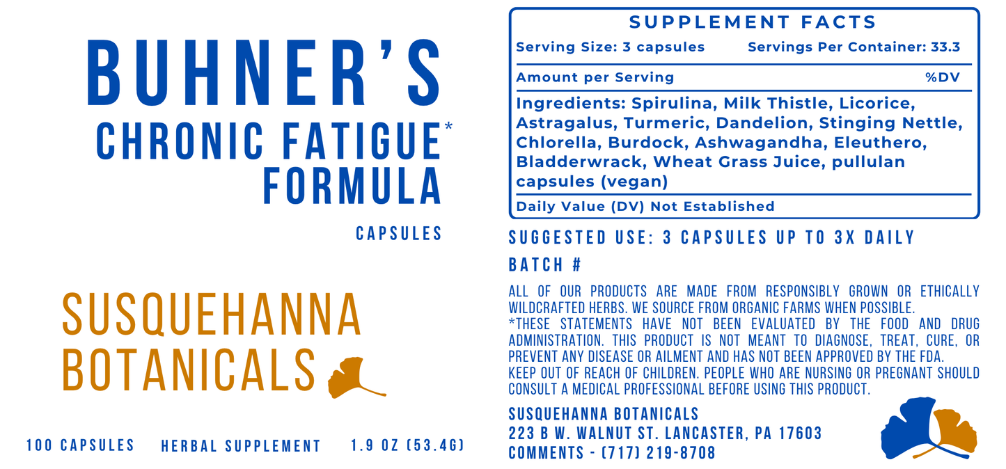 Buhner's Formula Capsules | Hand Filled on GMP Equipment | Herbal Supplement