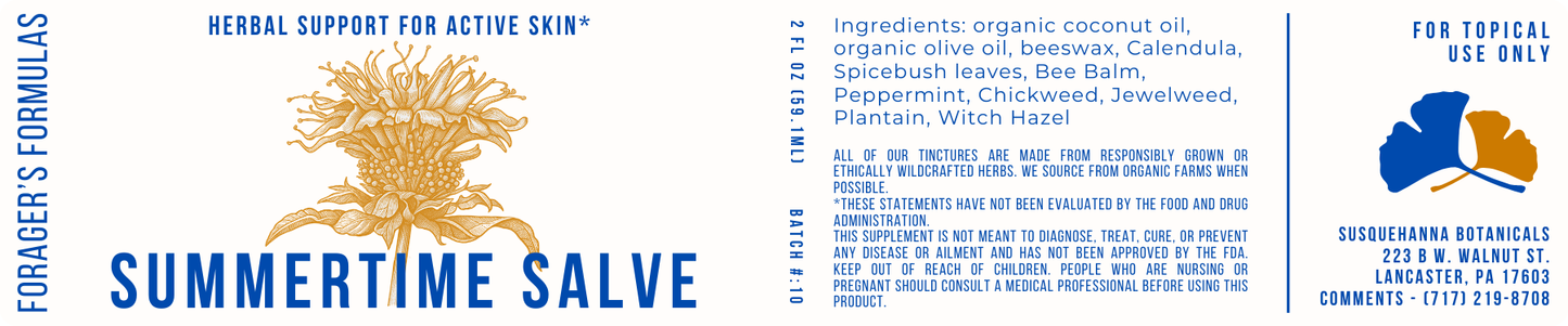 Summertime Salve | Forager's Formulas | Herbal Salve | Organic Ingredients